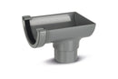 RWO2- Marshall Tufflex Half Round 114mm Gutter Stopend Outlet - To Fit 68mm Round Pipe