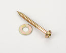 Wood Screws No 12 x 2" Round head with Washer - To fix Pipe Sockets with Ears or Pipe Clips