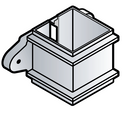 RCS4 - Floplast 65mm Square Pipe Clip- With Lugs