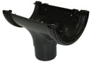 RO1 - Floplast 112mm Half Round Running Outlet - Connects to 68mm Round Downpipe