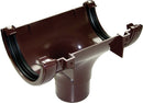 RO1 - Floplast 112mm Half Round Running Outlet - Connects to 68mm Round Downpipe