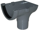 RO2 -Floplast 112mm Half Round Stopend Outlet - Connects to 68mm Round Downpipe