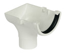 RO2 -Floplast 112mm Half Round Stopend Outlet - Connects to 68mm Round Downpipe