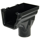 RON6 - Floplast 110mm Niagara Stopend Outlet Right Handed - Connects to 80mm Round Downpipe