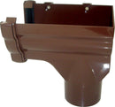 RON6 - Floplast 110mm Niagara Stopend Outlet Right Handed - Connects to 80mm Round Downpipe