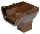 ROS2 - Floplast 114mm Square Line Stopend Outlet - Connects to 65mm Square Downpipe