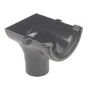 RO2 -Floplast 112mm Half Round Stopend Outlet - Connects to 68mm Round Downpipe