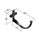 GE580H - Marley Alutec Evolve 128mm Deepflow Gutter Bracket - Heritage Black