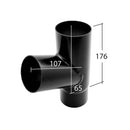 RE342H- Marley Alutec Evolve 76mm Flush fit Pipe Branch 112.5 Degree - Heritage Black