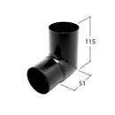 RE330H- Marley Alutec Evolve 76mm Flush fit Pipe Bend 92.5 Degree - Heritage Black