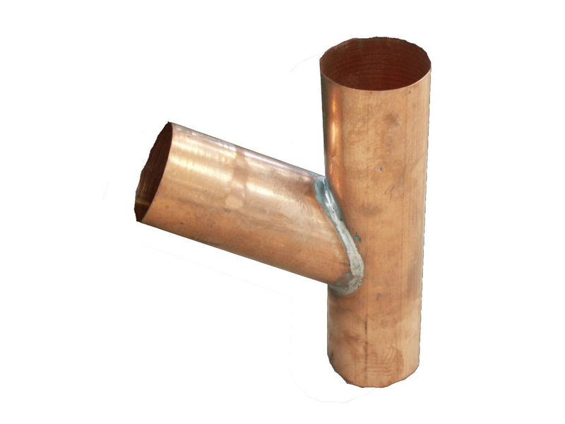 Copper Round Downpipe Branch 72 Degree