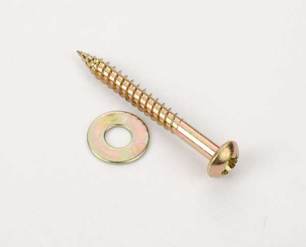 Wood Screws No 12 x 2" Round head with Washer - To fix Pipe Sockets with Ears or Pipe Clips