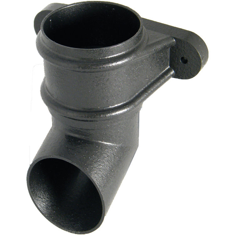 RB4CI - Floplast "Cast Iron" Style Round 68mm Downpipe Shoe with Fixing Lugs