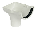 RO2 -Floplast 112mm Half Round Stopend Outlet  - Connects to 68mm Round Downpipe