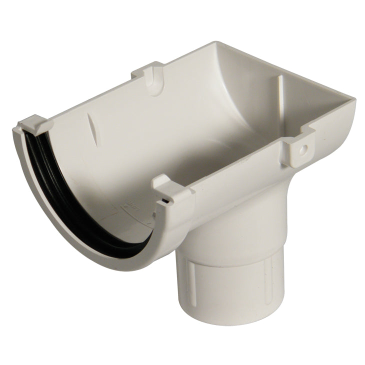 ROM2 -Floplast 76mm MiniFlo Stopend Outlet - Connects to 50mm Round Downpipe