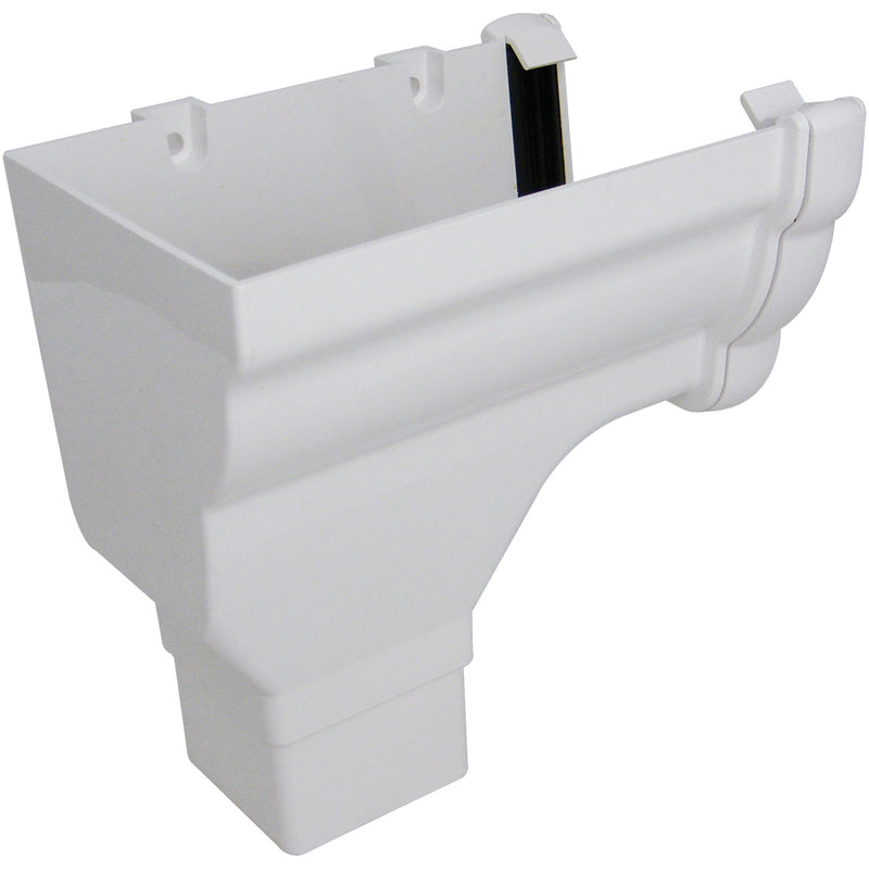 RON2 - Floplast 110mm  Niagara Ogee  Stopend Outlet Left Handed - Connects to 65mm Square Downpipe