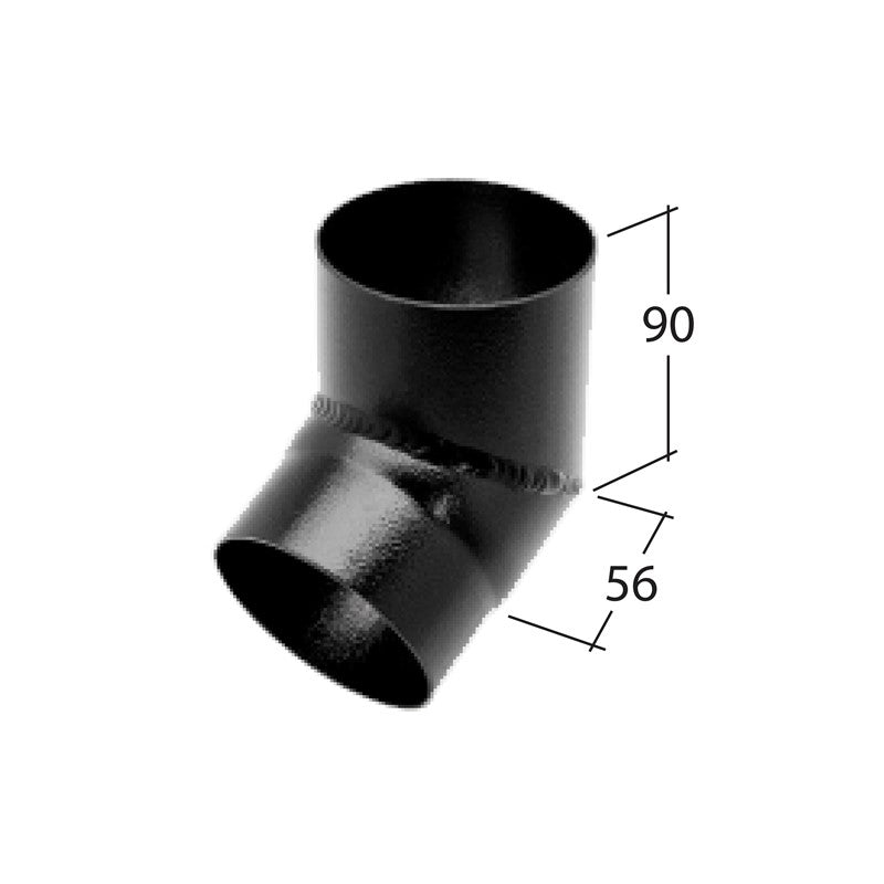 RE332H- Marley Alutec Evolve 76mm Flush fit Pipe Bend 112.5 Degree - Heritage Black